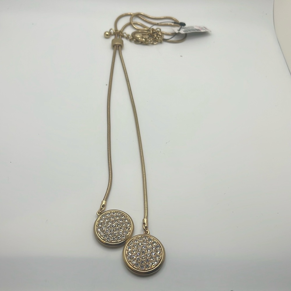 Chicos Gold Tone Rhinestone Necklace